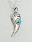 Sterling Silver and Turquoise Claw Pendant