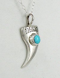  Sterling Silver and Turquoise Claw Pendant