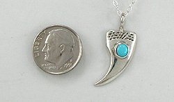  Sterling Silver and Turquoise Claw Pendant