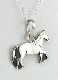 Native American Navajo Sterling Silver  Horse pendant