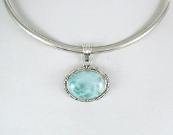 Native American Navajo Sterling Silver  Larimar pendant