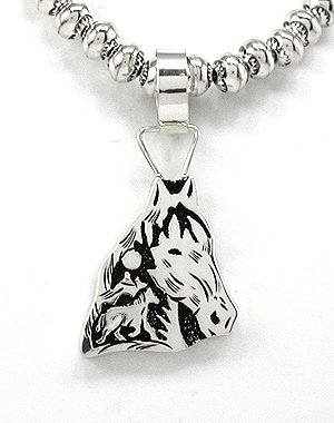 Native American Navajo  Sterling Silver Storyteller Horse Head pendant