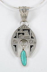Navajo Sterling Silver storyteller pendant