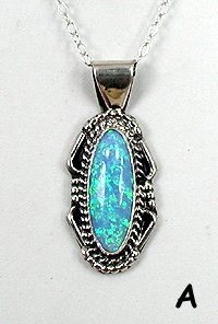 Native American Navajo  Sterling Silver Opal pendant