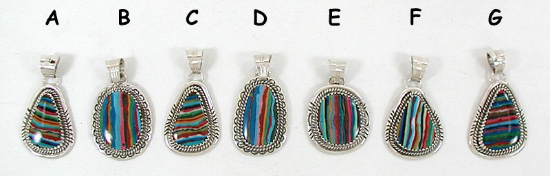 Native American Navajo rainbow calsilica Pendant