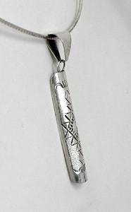 Native American sterling,silver silverdust wire style stamped pendant