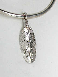 Authentic Native American sterling silver Feather Pendant