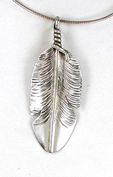 Native American Navajo Navajo Sterling Silver feather Pendant