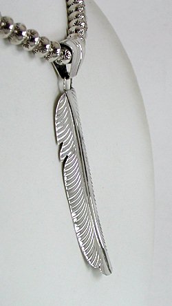 Native American  sterling silver feather pendant