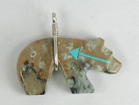 Zuni Turquoise Bear Pendant
