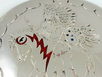 Authentic Native American Lakota Mitchell Zephier Chief Riding Horse pendant with 22-inch chain