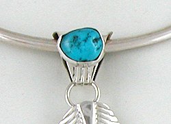 Authentic Native American sterling silver feather Buffalo pendant by Henry Attakai Navajo