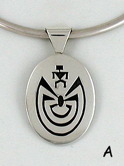 Authentic Native American sterling silver man in a maze pendant by Monica Van Riper Anglo