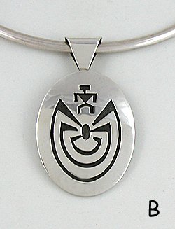 Authentic Native American sterling silver man in a maze pendant by Monica Van Riper Anglo