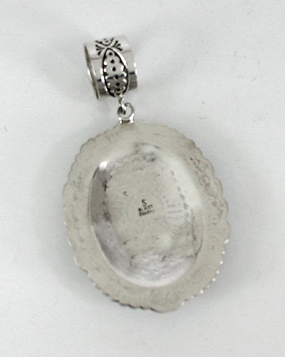 Authentic Native American Navajo Kingman Turquoise Pendant by Navajo Shelly Blackgoat