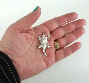 Sterling silver Horned Toad Pendant