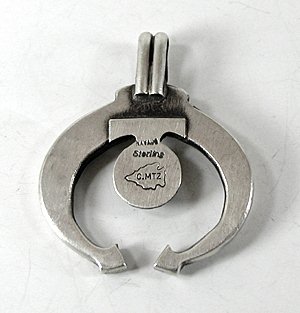 Authentic Native American Sterling Silver Naja Pendant by Navajo artist Calvin Martinez