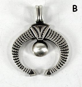 Authentic Native American Sterling Silver Naja Pendant by Navajo artist Calvin Martinez
