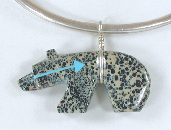 Authentic Native American bear Pendant with turquoise heart line by Zuni Everett Pino