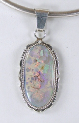 Authentic Native American Sterling Opal Pendant by Navajo Marie Bahe