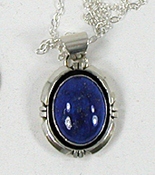 lapis lazuli pendant with sterling silver chain