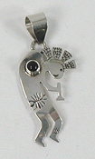Authentic Native American Sterling Silver kokopelli pendant by Navajo silversmith Jeff James Jr.
