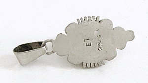 Authentic Native American Navajo Sterling Silver  Amber Pendant by Ervin Tsosie