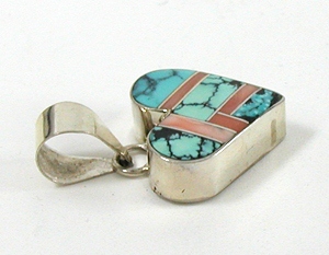 Authentic Native American Navajo Sterling Silver Turquoise Pendant by Annabelle Peterson