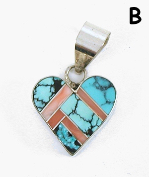 Authentic Native American Navajo Sterling Silver Turquoise Pendant by Annabelle Peterson