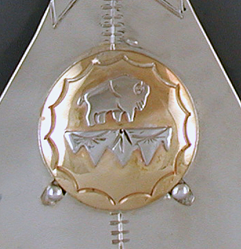 Authentic Native American Indian large tipi Pendant by Lakota artisan Mitchell Zephier