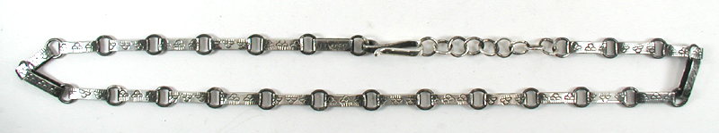 Authentic Native American Indian sterling silver hand pendant with turquoise stone and handmade chain by Santo Domingo artisan Javeri Coriz