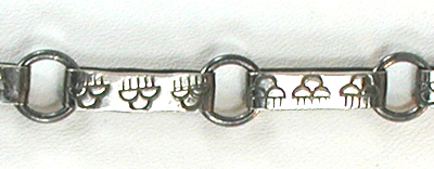 Authentic Native American Indian sterling silver hand pendant with turquoise stone and handmade chain by Santo Domingo artisan Javeri Coriz