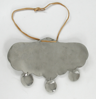 Authentic Native American Indian German silver gorget chest plate with eagle and inlay of pipestone by Lakota artisan Mitchell Zephier
