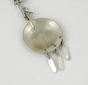 Authentic Native American Indian Two Horse Pendant with Feather Dangles and adjustable chain by Lakota artisan Mitchell Zephier