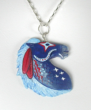 Hand carved bone feather pendant