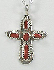 Zuni Coral Cross