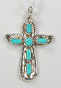 Sterling Silver Native American Navajo cross pendant