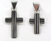 Sterling Silver Native American Zuni Turquoise cross pendant