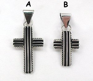 Native American Navajo  Sterling Silver Cross  pendant