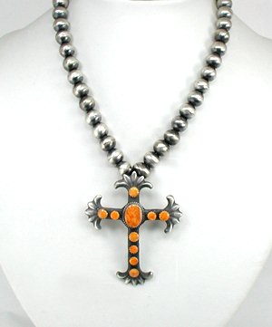 Native American Navajo  Sterling Silver Cross  pendant