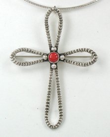 Sterling Silver Native American Navajo cross pin pendant