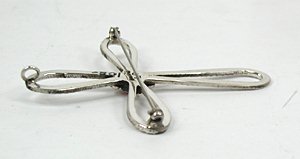 Native American Indian Jewelry; Navajo Sterling Silver coral cross pin pendant