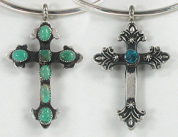 Sterling Silver Native American Navajo cross pin pendant