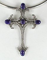 Navajo lapis lazuli  Cross pin pendant