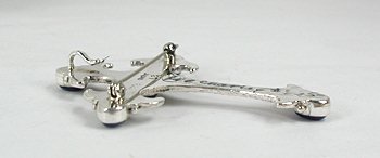 Native American Navajo Sterling Silver Lapis Cross pin pendant