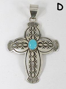 Authentic Native American Sterling Silver Cross pendant by Navajo Arnold Blackgoat