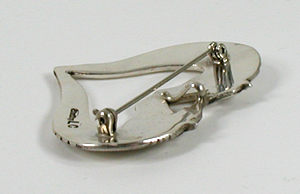 Authentic Native American Sterling Silver heart-shaped horse pin by Navajo Lee Charley