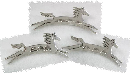 Hand made Native American Indian Jewelry; Navajo Sterling Silver horse pin
