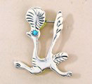 sZuni Native American Sterling Silver and Turquoise Dragonfly Pin
