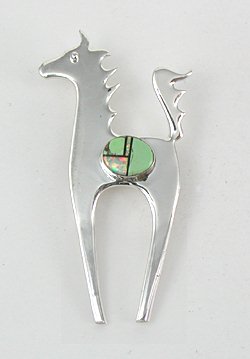 Hand Made Native American Indian Sterling Silver Horse pin